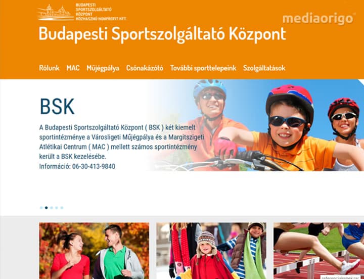 Budapesti Sportszolgáltató Központ weboldal