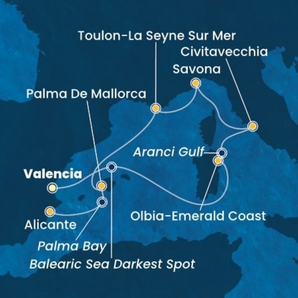 Costa Pacifica - Spanyolország, Olaszország, Franciaország, Baleár-szigetek