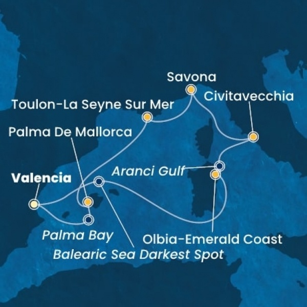 Costa Pacifica - Spanyolország, Olaszország, Franciaország, Baleár-szigetek