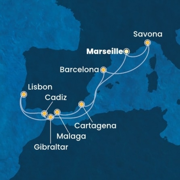 Costa Favolosa - Franciaország, Spanyolország, Gibraltár, Portugália, Olaszország