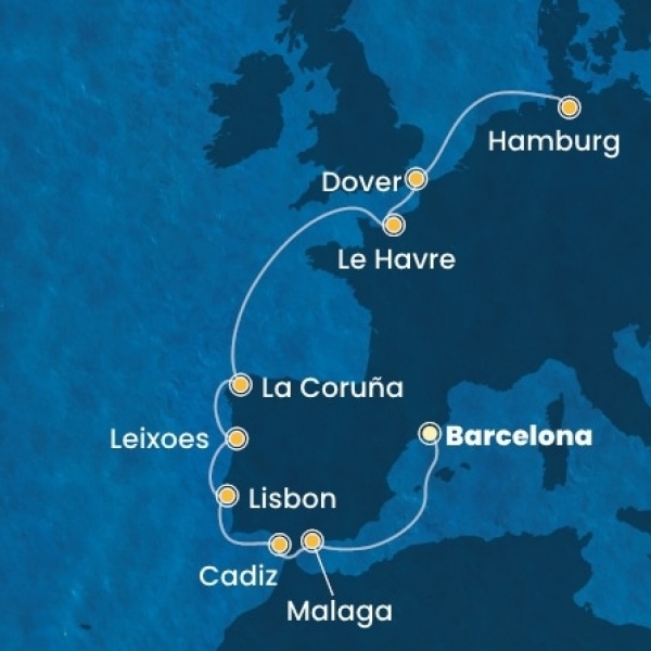 Costa Favolosa - Spanyolország, Portugália, Franciaország, Nagy-Britannia, Németország