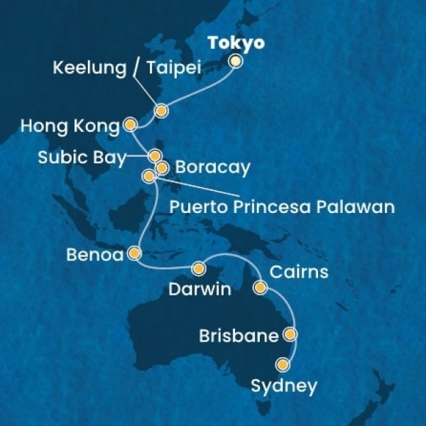 Costa Serena - Japán, Taiwan, Kína, Fülöp-szigetek, Ausztrália