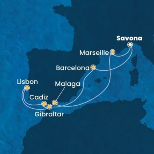 Costa Fascinosa - Olaszország, Spanyolország, Gibraltár, Portugália, Franciaország