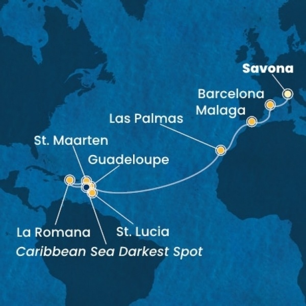 Costa Fascinosa - Olaszország, Spanyolország, Kanári-szigetek, Holland Antillák (ABC-szigetek), Dominikai Köztársaság