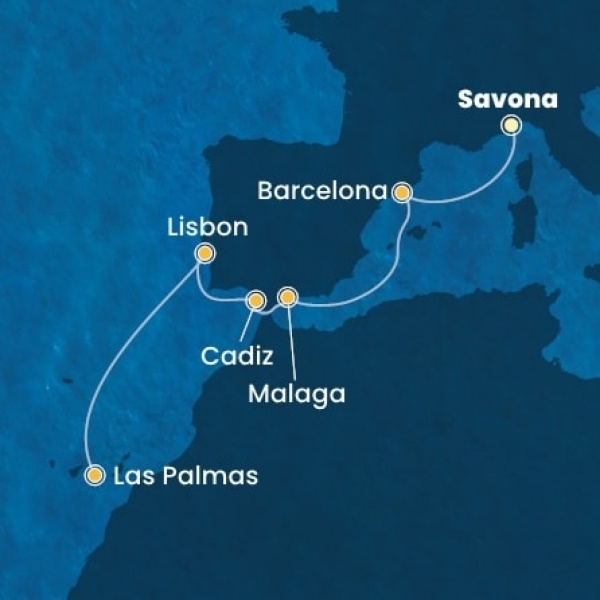 Costa Diadema - Olaszország, Spanyolország, Portugália, Kanári-szigetek