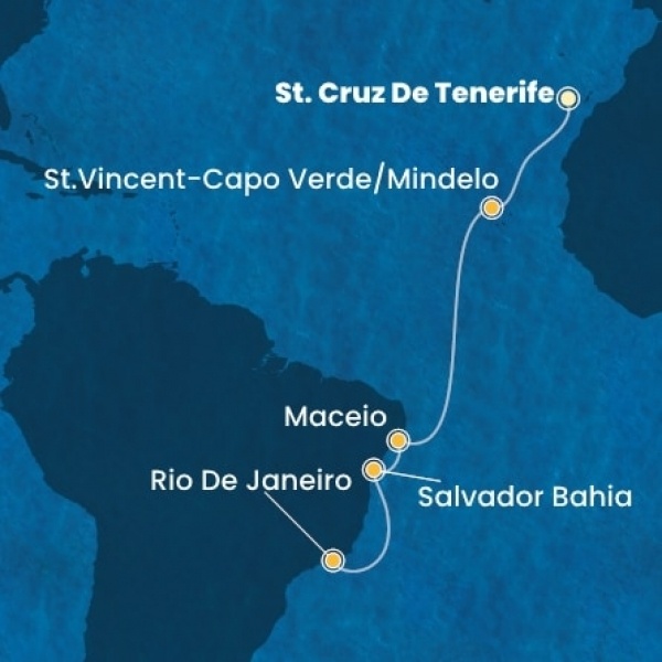 Costa Diadema - Kanári-szigetek, Zöld-Foki Köztársaság, Brazília