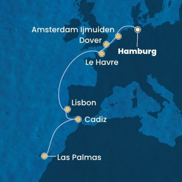 Costa Favolosa - Németország, Nagy-Britannia, Franciaország, Portugália, Spanyolország, Kanári-szigetek