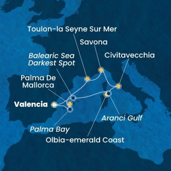 Costa Pacifica - Spanyolország, Olaszország, Franciaország, Baleár-szigetek
