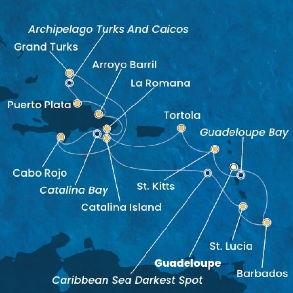 Costa Fascinosa - Holland Antillák (ABC-szigetek), Virgin szigetek, Dominikai Köztársaság, Turks szigetek