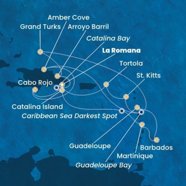 Costa Fascinosa - Dominikai Köztársaság, Turks szigetek, Holland Antillák (ABC-szigetek), Virgin szigetek